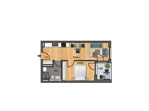 Smart und Gemütlich: Ihr neues 2-Zimmer-Zuhause!