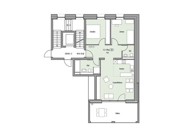 Wohnen im sanierten Altbau- 3-Zimmer-Wohnung im 2. Obergeschoss