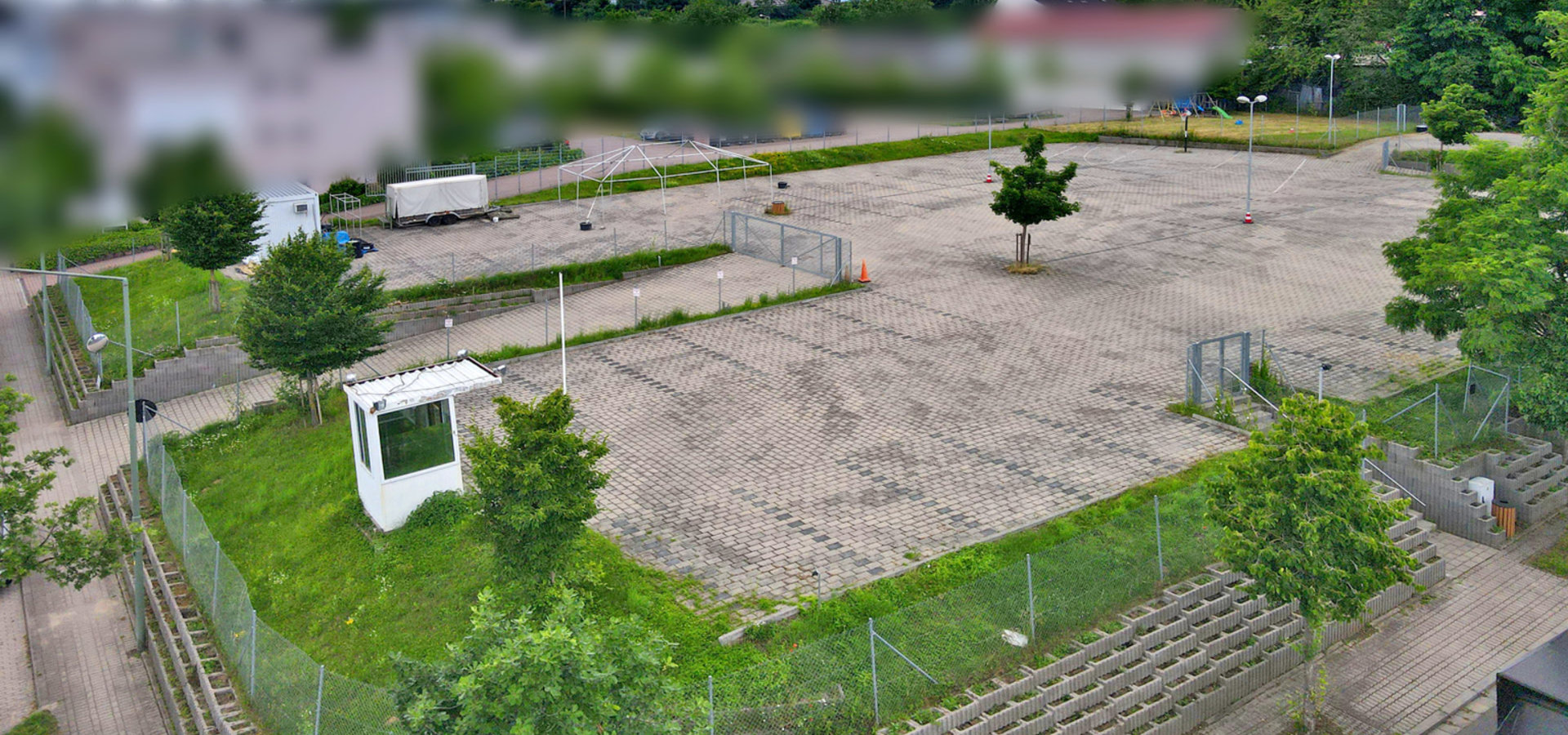 Drohnenansicht Parkplatz