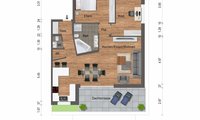 Grundriss 3-Zimmer-Wohnung Dachgeschoss