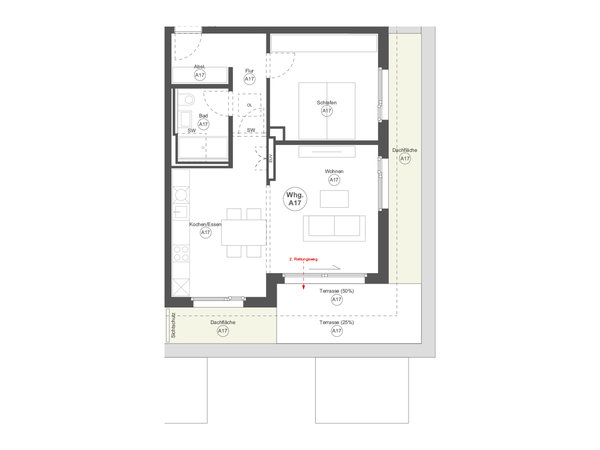 Attraktive 2-Zimmer-Penthaus-Wohnung mit Dachterrasse