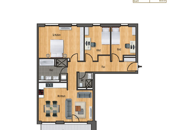 Moderne 4-Zimmer-Wohnung für die Familie!