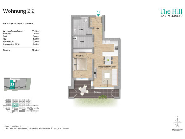 2 Zimmerwohnung mit hohem Komfort und zentraler Lage – inklusive Aufzug!