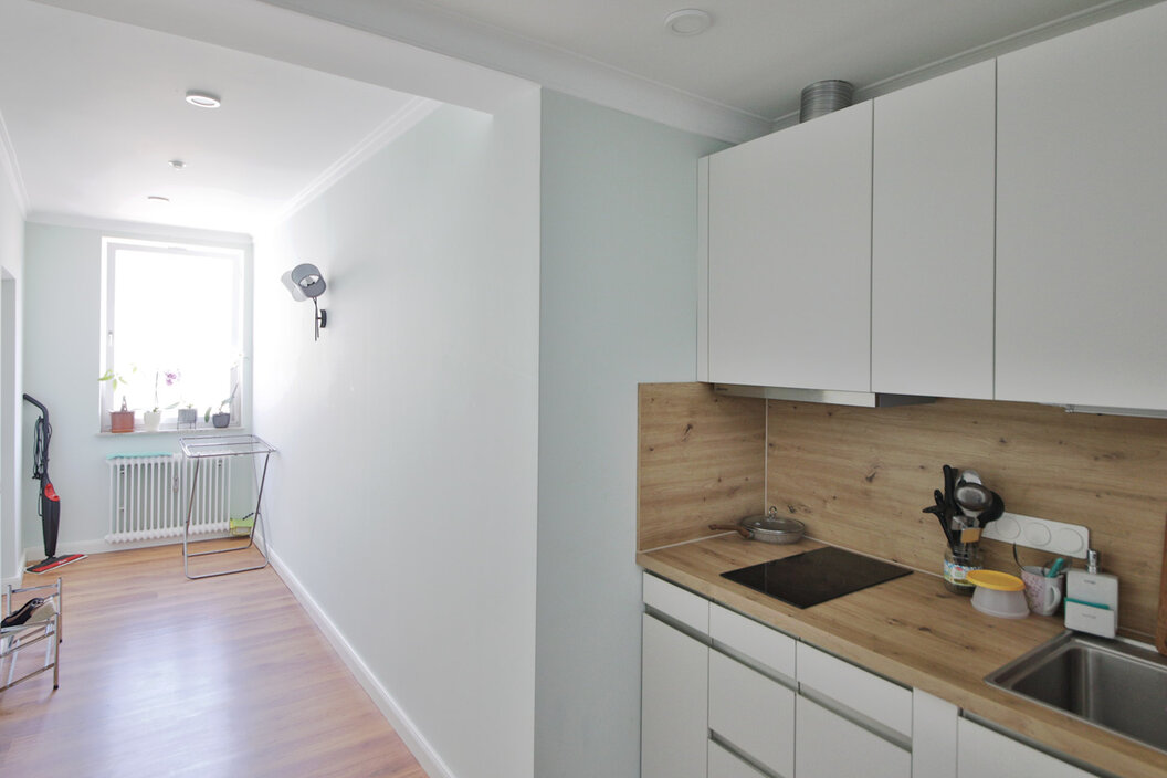 Küche, Flur für zwei Apartments im 2. OG